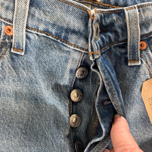 Levi's High Rise Straight Jeans - Light Blue Denim - Picture 5 of 11